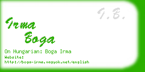 irma boga business card